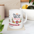 Psalm 46:10 Ceramic Mug — Faith Prayer Coffee Cup with Floral Bible Verse (11oz & 15oz)