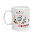 Psalm 46:10 Ceramic Mug — Faith Prayer Coffee Cup with Floral Bible Verse (11oz & 15oz)