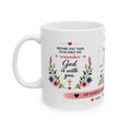 Ceramic Mug — Inspirational Proverbs 3:5-6 Coffee Cup with Floral Bible Verse Design