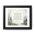 Framed Matte Canvas — Psalm 121:1-2 Mountain Scripture Wall Art