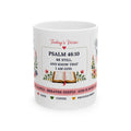 Psalm 46:10 Ceramic Mug — Faith Prayer Coffee Cup with Floral Bible Verse (11oz & 15oz)