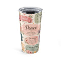 Christian Inspirational 20oz Tumbler — Scripture Peace Floral Travel Mug