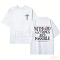 "With God All Things Are Possible" Men's Christian T-Shirt - Bible Verse Matthew 19:26 Graphic Tee, Premium 100% Cotton Scripture Top, Inspirational Religious Gift for Him, Faith-Based Men's Fashion, Soft Lived-In Christian Apparel