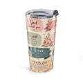 Christian Inspirational 20oz Tumbler — Scripture Peace Floral Travel Mug