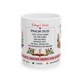 Bible Verse Ceramic Mug - Psalm 55:22 Inspirational Coffee Cup, Faith & Encouragement Gift