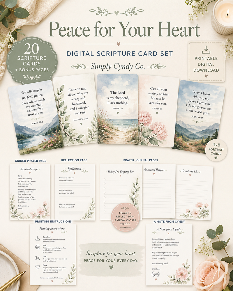 Peace for Your Heart Digital Scripture Card Set
