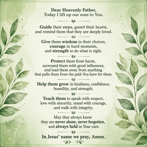 A Prayer for Our Sons