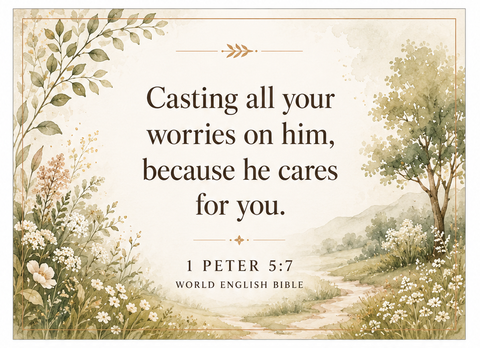 1 Peter 5:7 Scripture Card